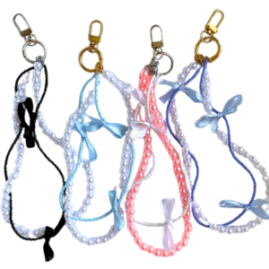 Pearls Bow Keychain – Handmade & Customizable