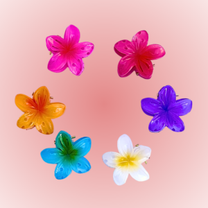 Pack of 6 Mini Flower Hair Claws | Cute Small Hair Clips for Girls | Stylish Hair Accessories