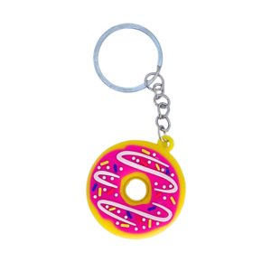 Cute Donut Keychain | Mini Dessert Keychain for Bags & Keys | Fun Accessories