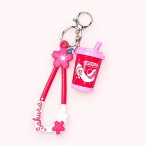 Drink Cup Keychain with Sakura Strap
